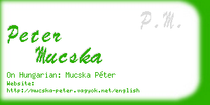 peter mucska business card